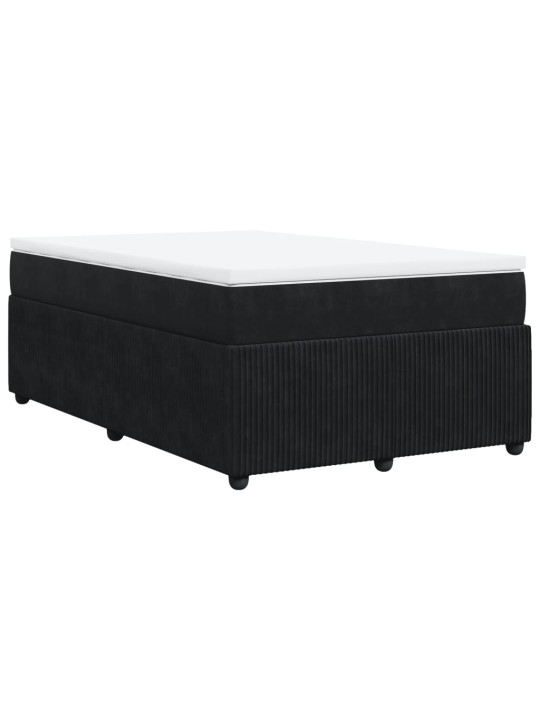Box spring postel s matrací černá 120 x 190 cm samet