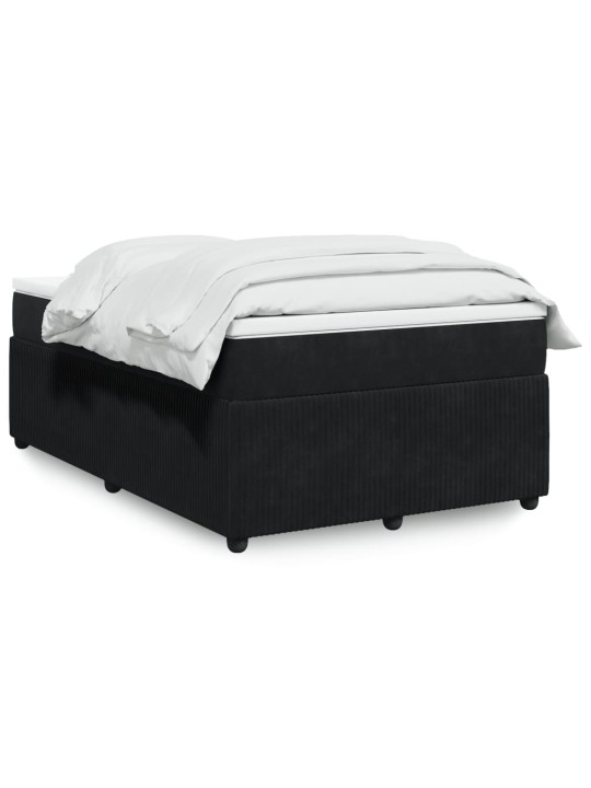 Box spring postel s matrací černá 120 x 190 cm samet