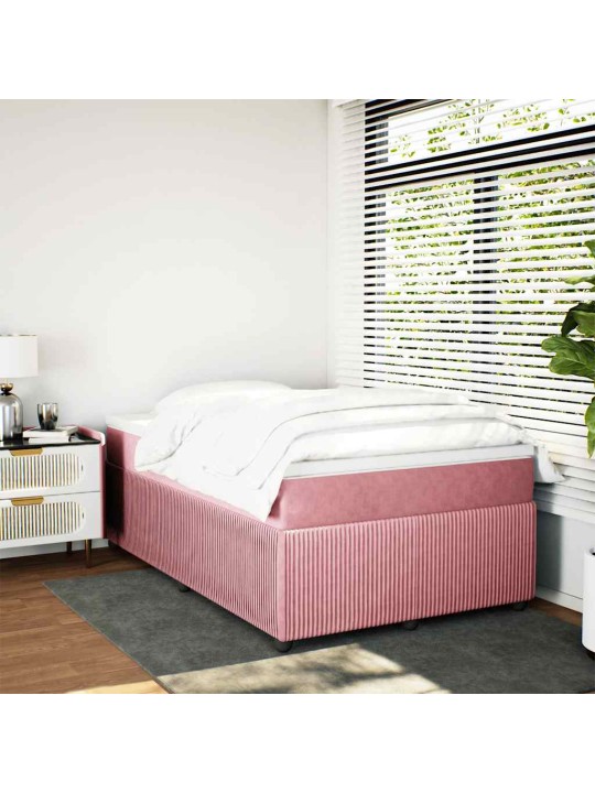 Box spring postel s matrací růžová 120x190 cm samet