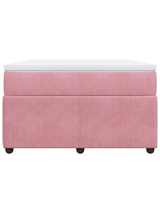 Box spring postel s matrací růžová 120x190 cm samet
