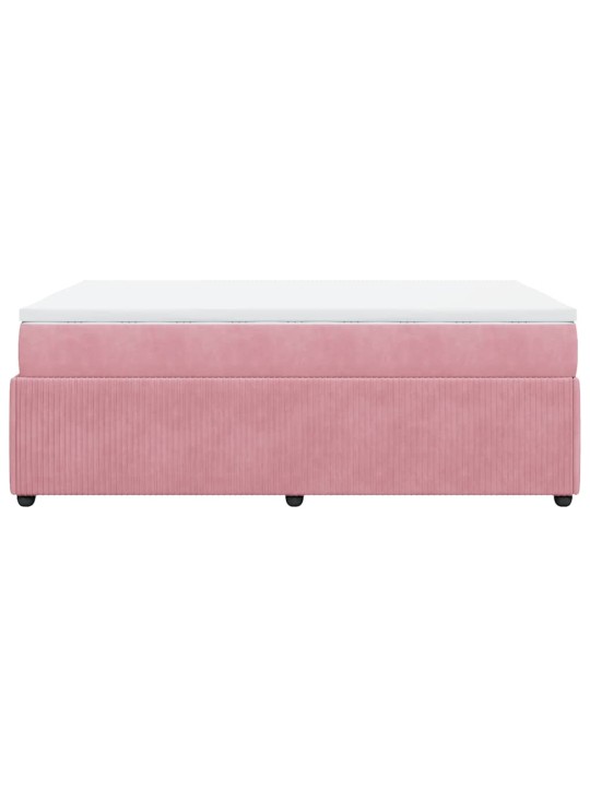 Box spring postel s matrací růžová 120x190 cm samet