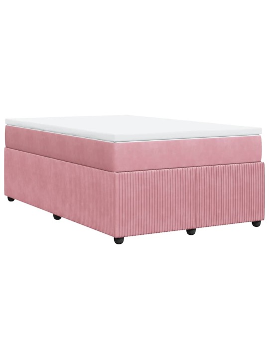 Box spring postel s matrací růžová 120x190 cm samet