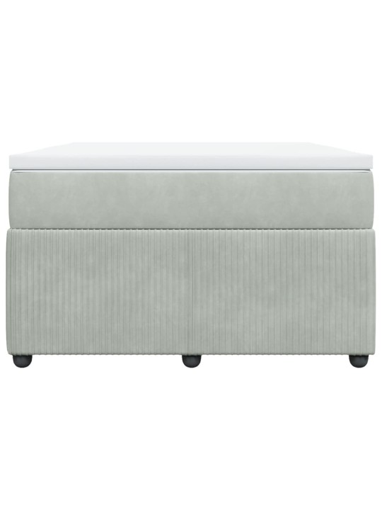Box spring postel s matrací světle šedá 120 x 200 cm samet