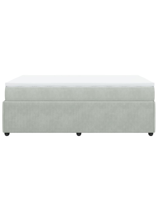 Box spring postel s matrací světle šedá 120 x 200 cm samet