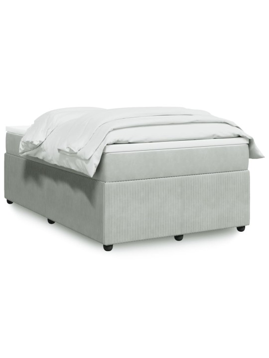 Box spring postel s matrací světle šedá 120 x 200 cm samet