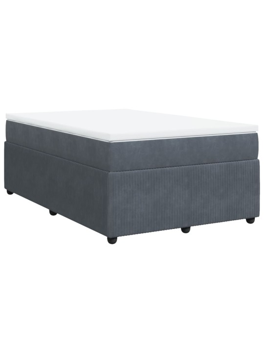 Box spring postel s matrací tmavě šedá 120 x 200 cm samet