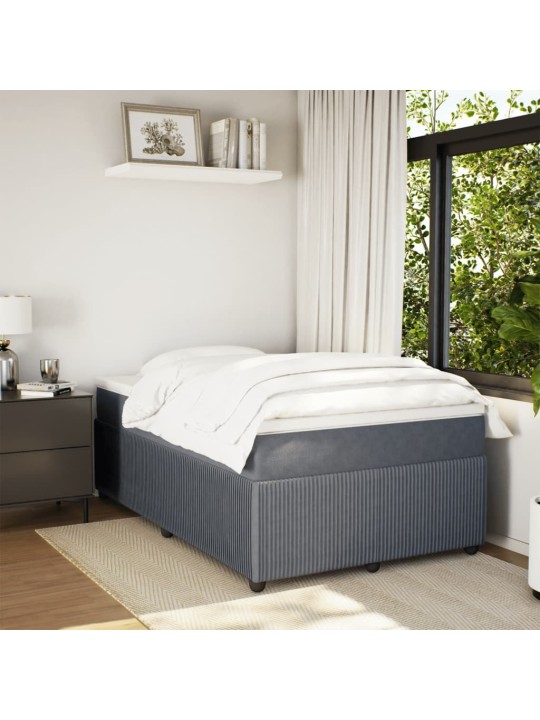 Box spring postel s matrací tmavě šedá 120 x 200 cm samet