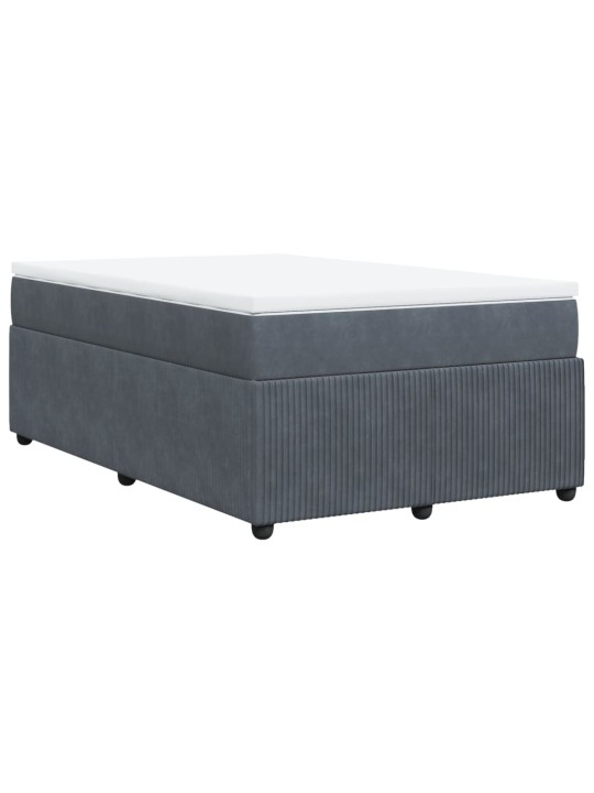 Box spring postel s matrací tmavě šedá 120 x 200 cm samet
