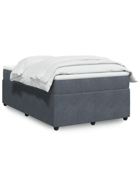 Box spring postel s matrací tmavě šedá 120 x 200 cm samet