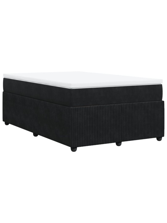 Box spring postel s matrací černá 120 x 200 cm samet