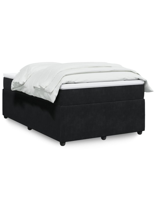 Box spring postel s matrací černá 120 x 200 cm samet