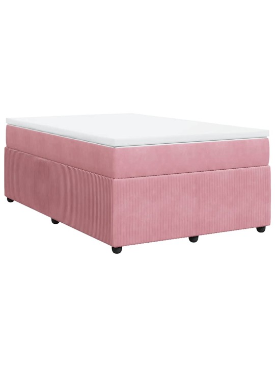 Box spring postel s matrací růžová 120 x 200 cm samet