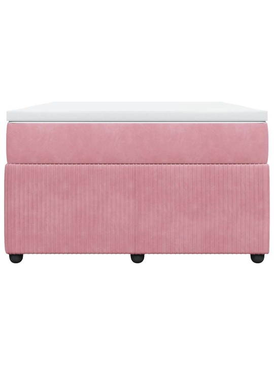 Box spring postel s matrací růžová 120 x 200 cm samet