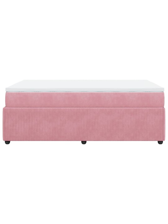 Box spring postel s matrací růžová 120 x 200 cm samet