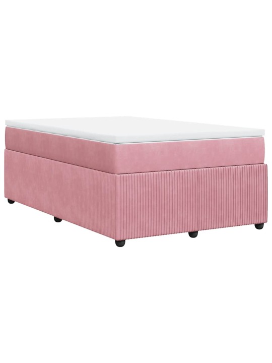 Box spring postel s matrací růžová 120 x 200 cm samet