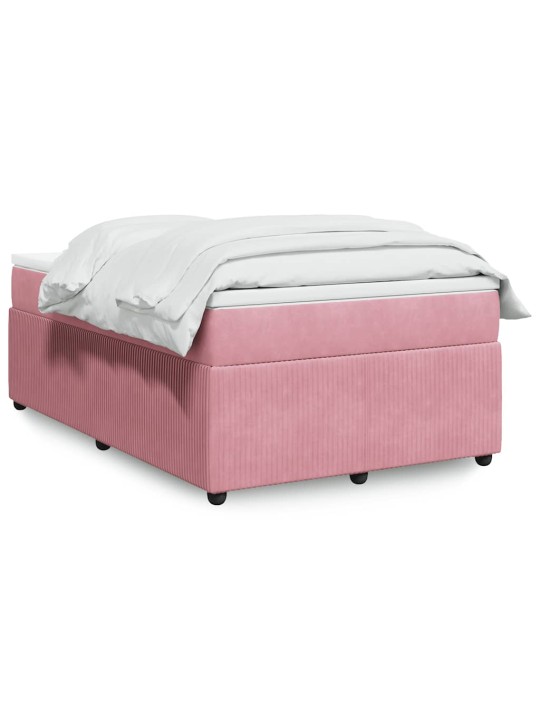 Box spring postel s matrací růžová 120 x 200 cm samet