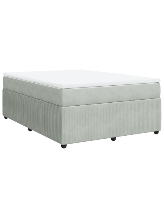Box spring postel s matrací světle šedá 140x190 cm samet