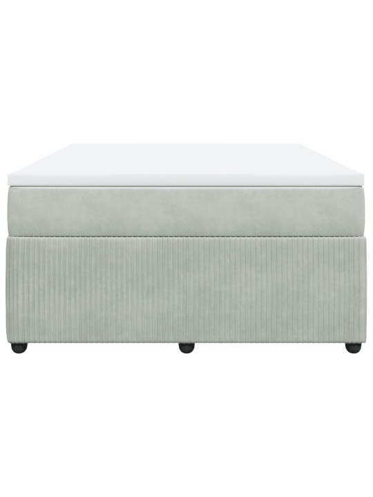 Box spring postel s matrací světle šedá 140x190 cm samet