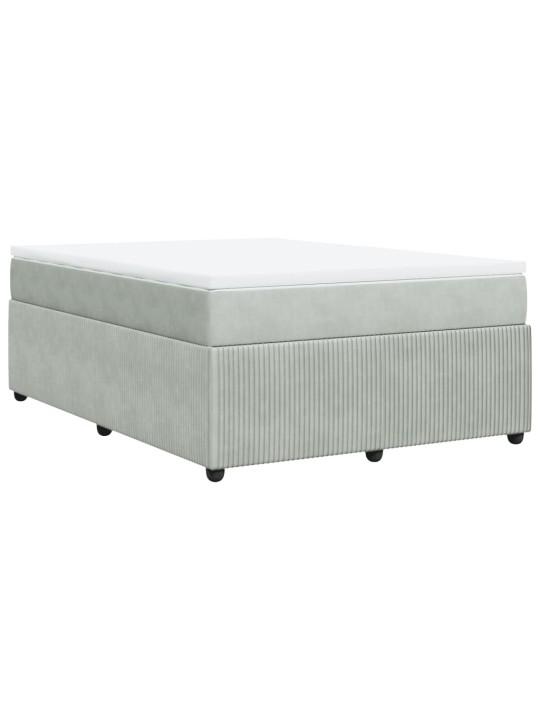 Box spring postel s matrací světle šedá 140x190 cm samet