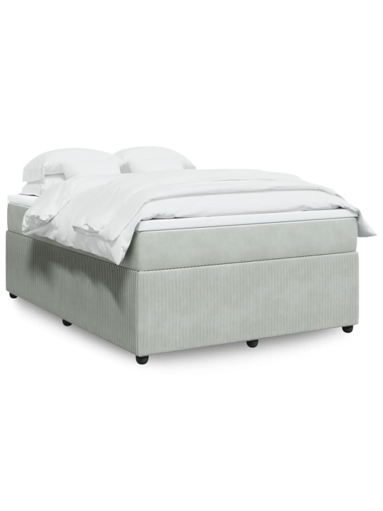 Box spring postel s matrací světle šedá 140x190 cm samet