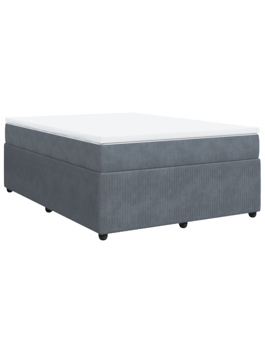 Box spring postel s matrací tmavě šedý 140 x 190 cm samet