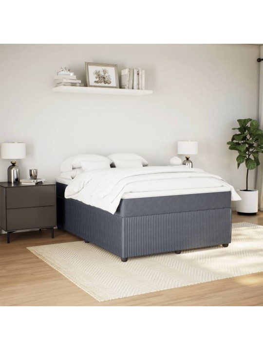 Box spring postel s matrací tmavě šedý 140 x 190 cm samet