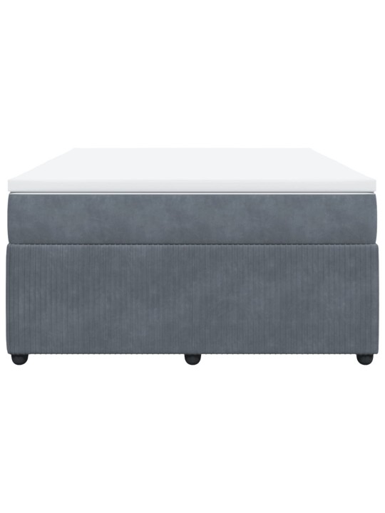 Box spring postel s matrací tmavě šedý 140 x 190 cm samet