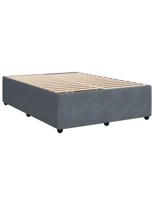 Box spring postel s matrací tmavě šedý 140 x 190 cm samet