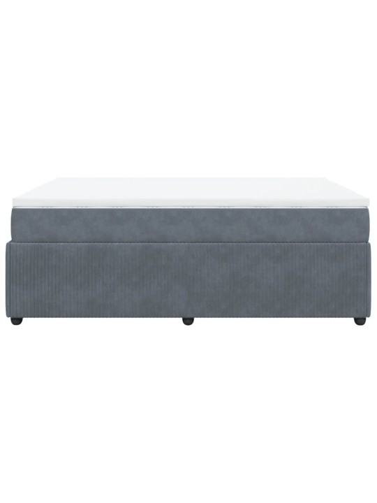 Box spring postel s matrací tmavě šedý 140 x 190 cm samet