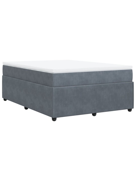 Box spring postel s matrací tmavě šedý 140 x 190 cm samet