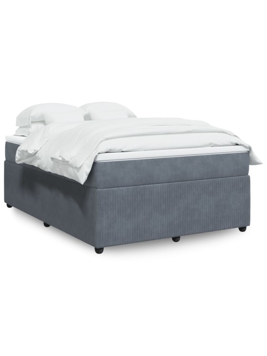 Box spring postel s matrací tmavě šedý 140 x 190 cm samet