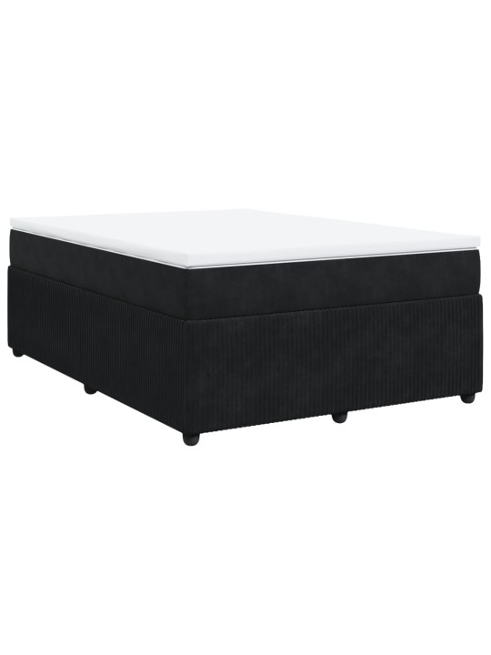 Box spring postel s matrací černá 140 x 190 cm samet