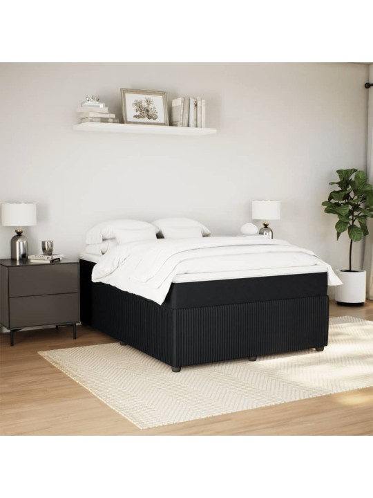 Box spring postel s matrací černá 140 x 190 cm samet