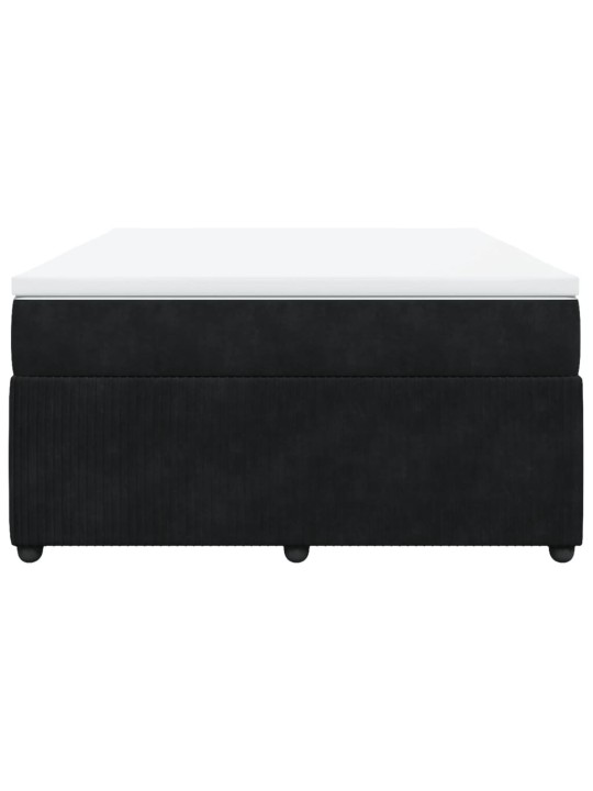Box spring postel s matrací černá 140 x 190 cm samet