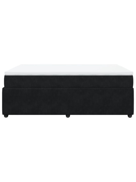 Box spring postel s matrací černá 140 x 190 cm samet