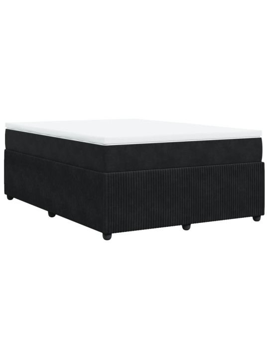 Box spring postel s matrací černá 140 x 190 cm samet