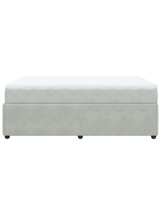 Box spring postel s matrací světle šedá 140x200 cm samet