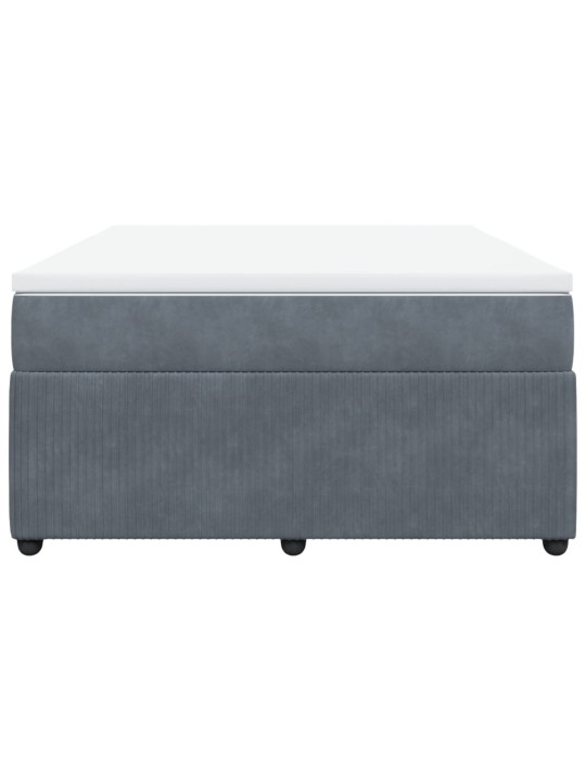 Box spring postel s matrací tmavě šedá 140x200 cm samet