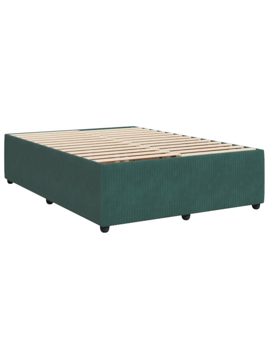 Box spring postel s matrací tmavě zelená 140x200 cm samet