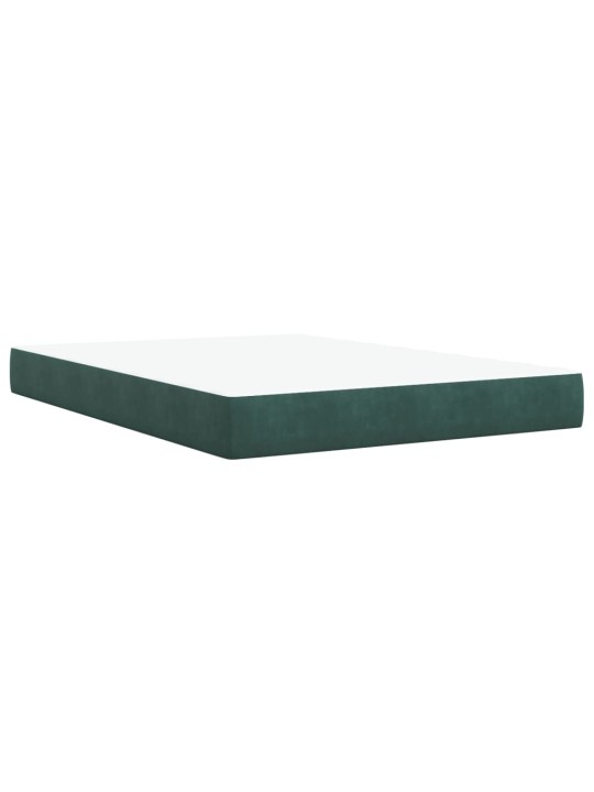 Box spring postel s matrací tmavě zelená 140x200 cm samet