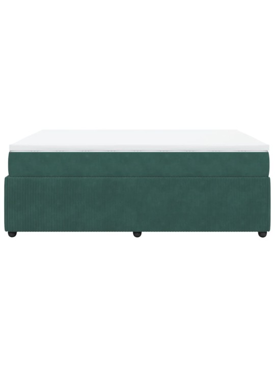 Box spring postel s matrací tmavě zelená 140x200 cm samet