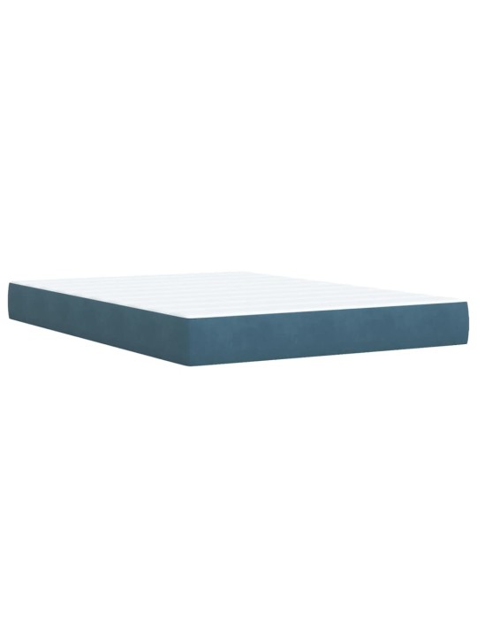 Box spring postel s matrací tmavě modrá 140x200 cm samet