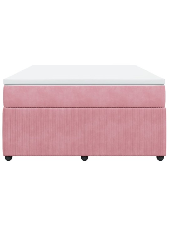 Box spring postel s matrací růžová 140x200 cm samet