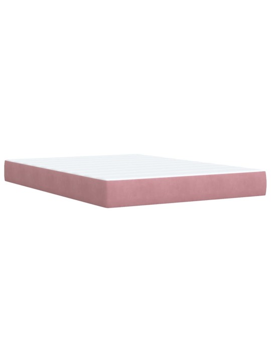 Box spring postel s matrací růžová 140x200 cm samet