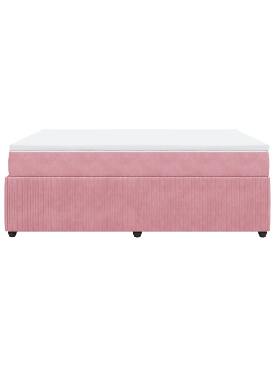 Box spring postel s matrací růžová 140x200 cm samet