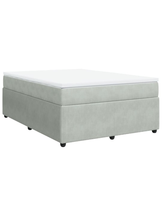 Box spring postel s matrací světle šedá 160x200 cm samet