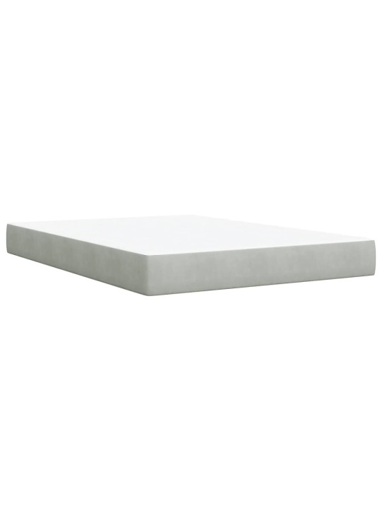Box spring postel s matrací světle šedá 160x200 cm samet