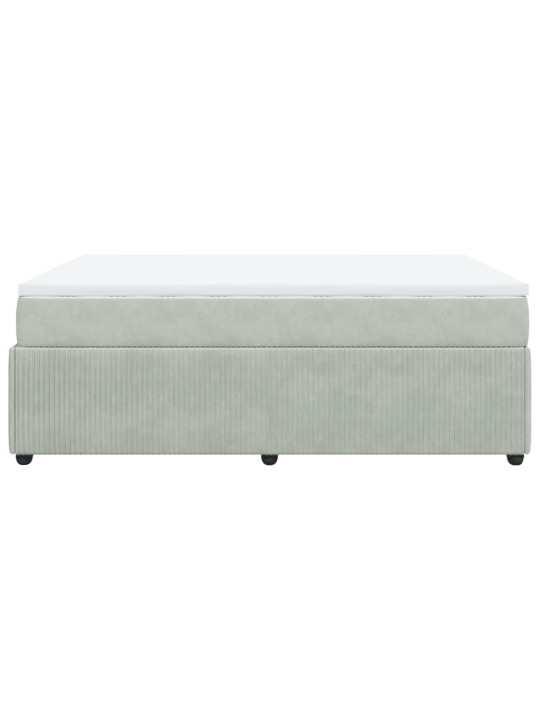 Box spring postel s matrací světle šedá 160x200 cm samet