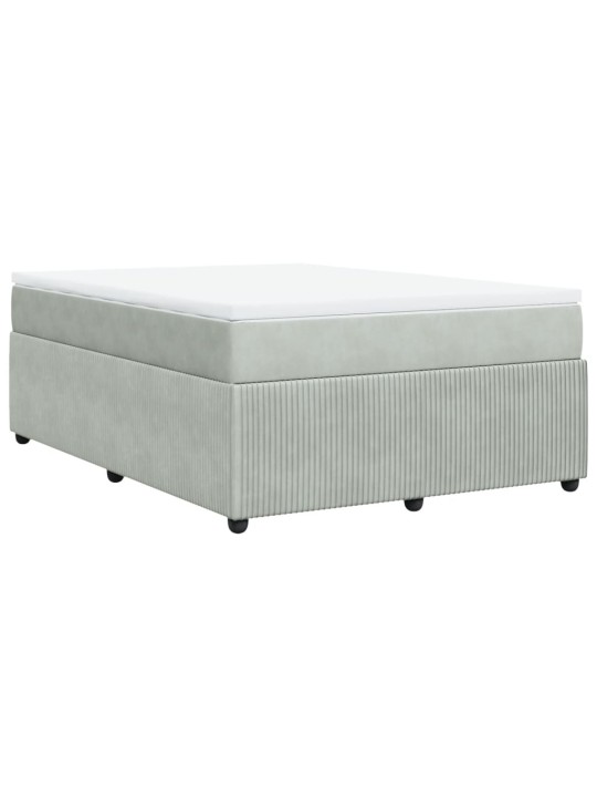 Box spring postel s matrací světle šedá 160x200 cm samet