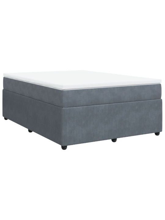 Box spring postel s matrací tmavě šedá 160x200 cm samet